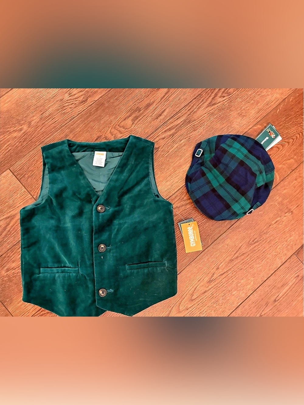 Gymboree Plaid Hat Boys Green & Blue NWT
